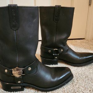Harley Davidson Women Motorcycle Black Leather  Boots